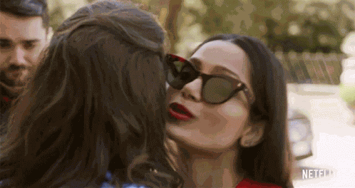 Cheek Kissing Freida Pinto GIF