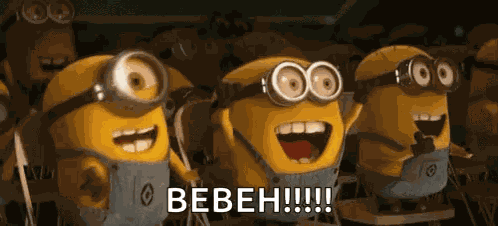 Cheering Minions GIF