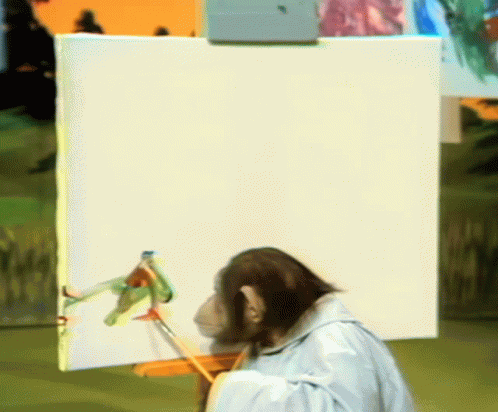 Chimpanzee Chimp Painting GIF