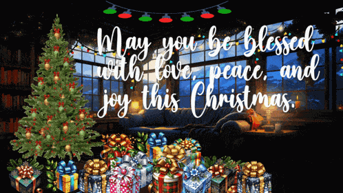 Christmas Tree Fireplace GIF