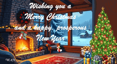 Christmas Tree Fireplace GIF