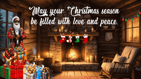 Christmas Tree Fireplace GIF