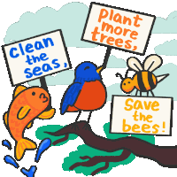 Clean The Seas Plant More Trees Sticker