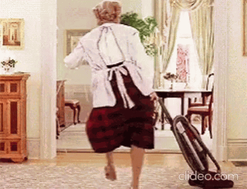Cleaning Doubtfire GIF