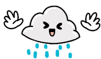 Cloudy Raining Sticker