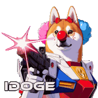 Clown Dog Sticker
