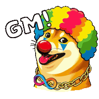 Clown Dog Sticker