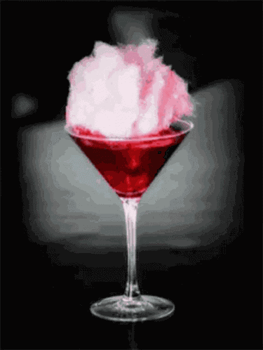 Cocktail Strawberry Cotton Candy GIF