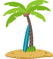 Coconut Tree Summer Fun Sticker