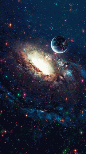Colourful Dots And Planet GIF