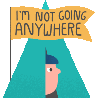 Committed Friend Says I'M Not Going Anywhere In English Sticker