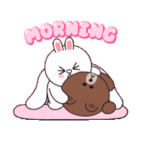 Cony And Brown Morning Kiss Sticker