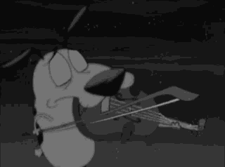 Coragem O Cão Covarde Tocando Violino GIF