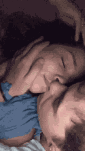 Couple Kiss Sleep On Her GIF