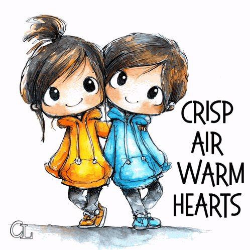 Crisp Air Warm Hearts Fall Friends GIF
