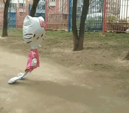 Cursed Hello Kitty Balloon GIF
