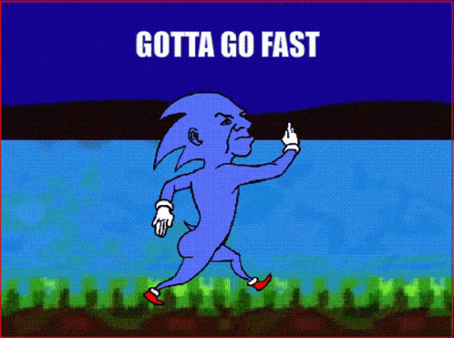 Cursed Sonic Gotta Go Fast GIF
