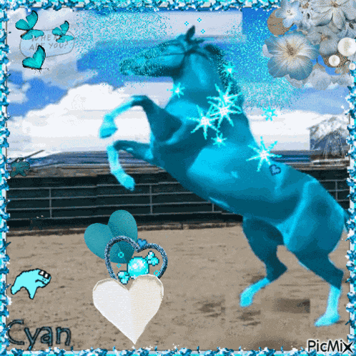 Cyan Cyan Horse GIF