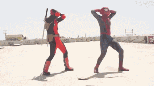 Deadpool Spiderman GIF