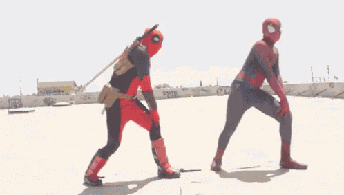 Deadpool Spiderman GIF