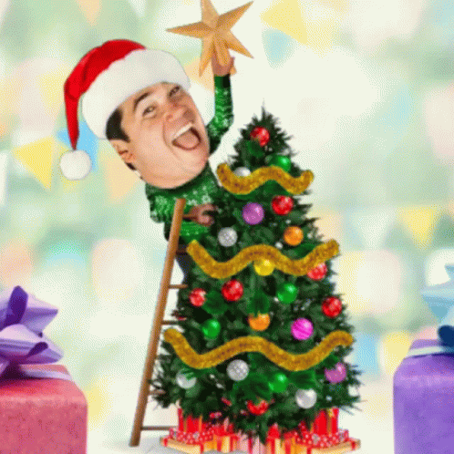 Dean Cain Xmas Tree Cartoon GIF