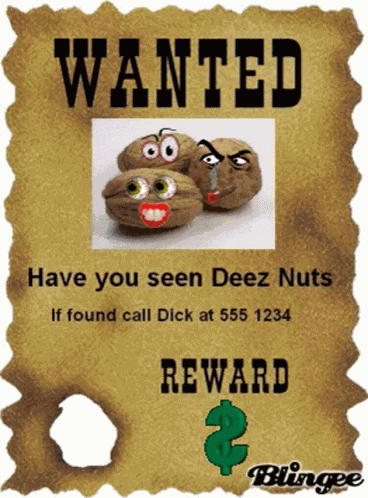 Deez Nuts Wanted GIF