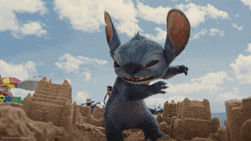 Destroying Sandcastles Stitch GIF