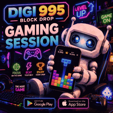 Digi 995 Block Drop Gaming Session GIF