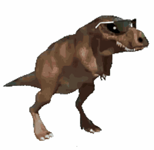 Dinosaur Dancing With Sunglass GIF