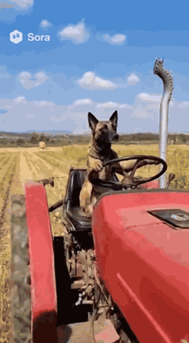 Dog Driving Tractor GIF