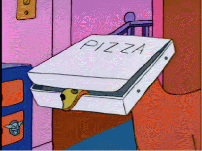 Dog With Pizza - The Simpsons GIF