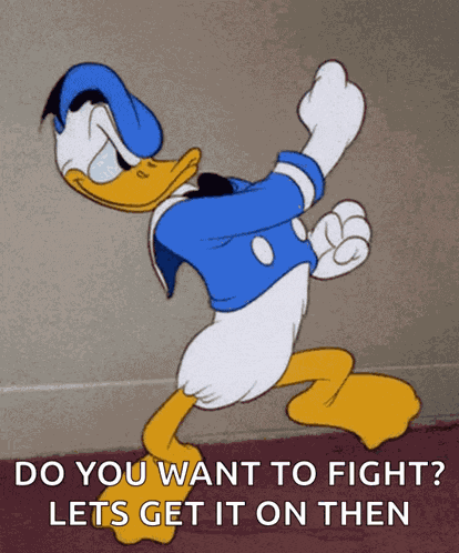 Donald Duck Fight GIF