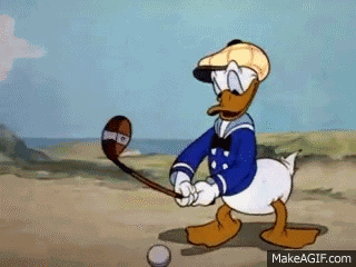 Donald Duck Golfing GIF