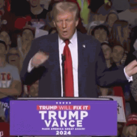Donald Trump Stroking Microphone GIF