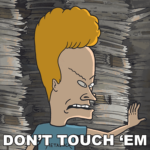 Dont Touch Em Beavis GIF
