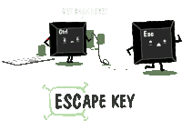 Downsign Escape Key Sticker