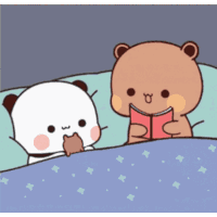 Dudu Reading Book For Bubu Bed Time Sticker