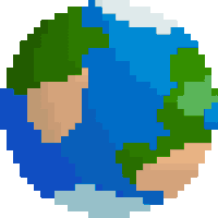Earth Pixel Pixel Art Sticker