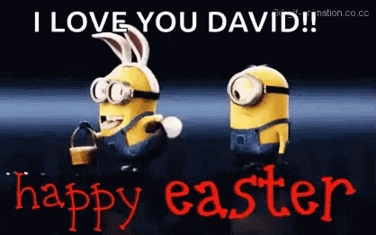 Easter Bunny Minions GIF