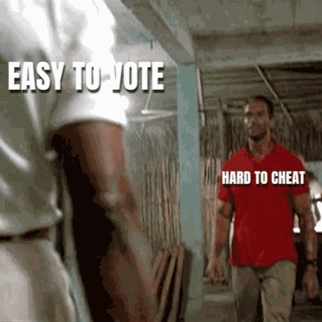 Easy To Vote Hard To Cheat GIF