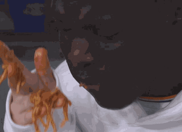 Eating A Spaghetti Avalanche GIF