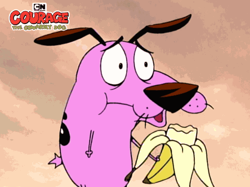 Eating Banana Courage GIF