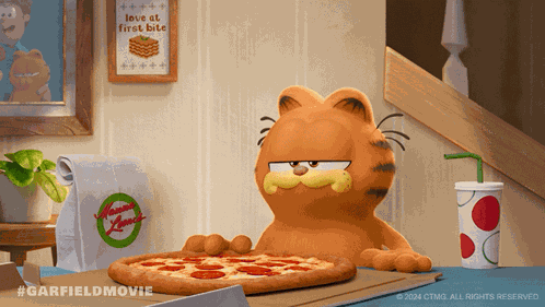 Eating Pizza Garfield GIF