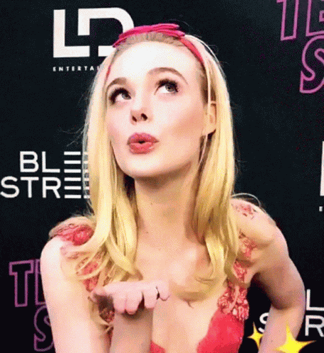 Elle Fanning Blow Kiss GIF