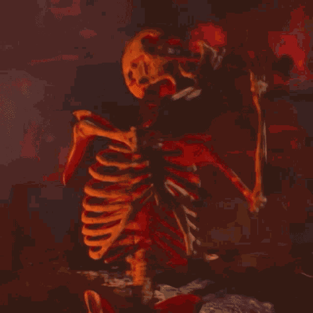 Evil Dead Game Flute Skeleton GIF