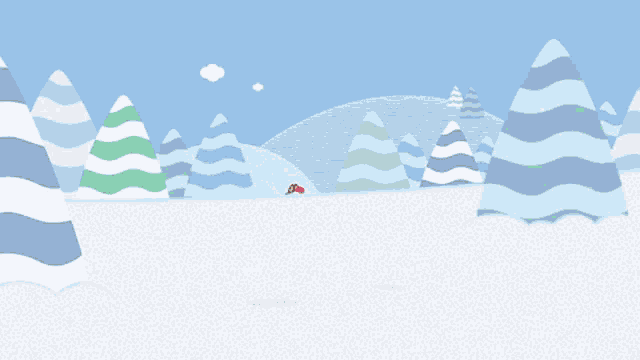 Fall Into Snow Molang GIF