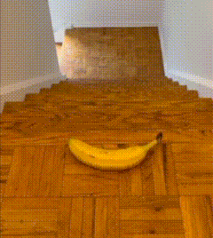 Falling Down Stairs Banana GIF