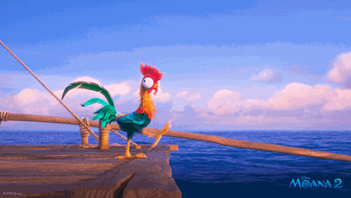 Falling Off The Boat Heihei GIF