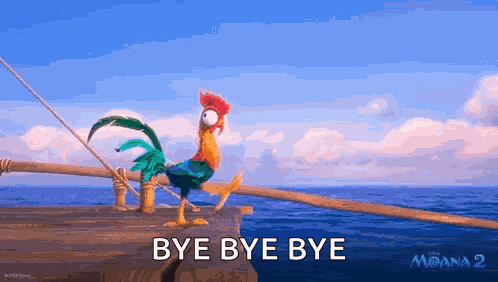 Falling Off The Boat Heihei GIF