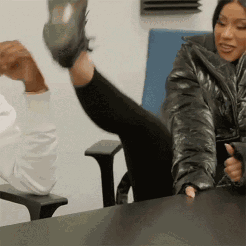 Feet On The Table Cardi B GIF